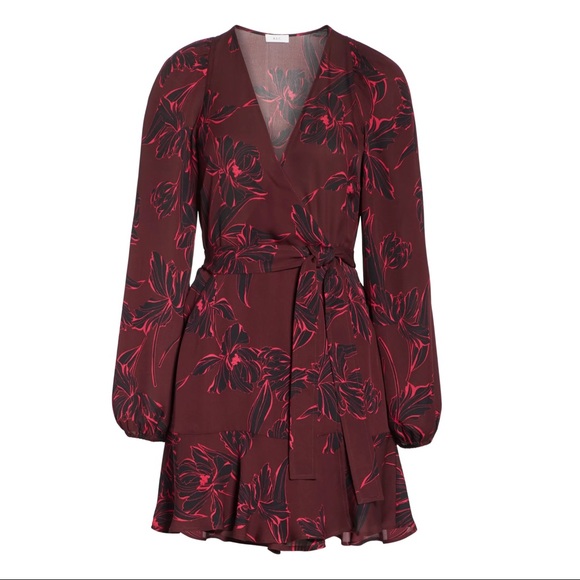 A.L.C. REVOLVE SILK FLORAL PRINT WRAP MINI DRESS - Picture 10 of 12
